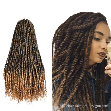 Low Price 22 inches Brown Black Pre-looped Braiding For Women Wholesale Synthetic Passion Twist Crochet Braid Hair Extensions